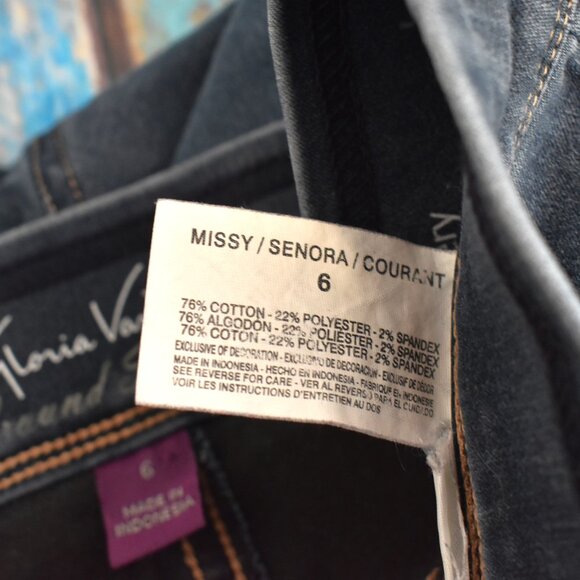 Women's Gloria Vanderbilt Avery Slim Jeans Pull On SIZE 6 Missy PRE-OWNED - Picture 9 of 9